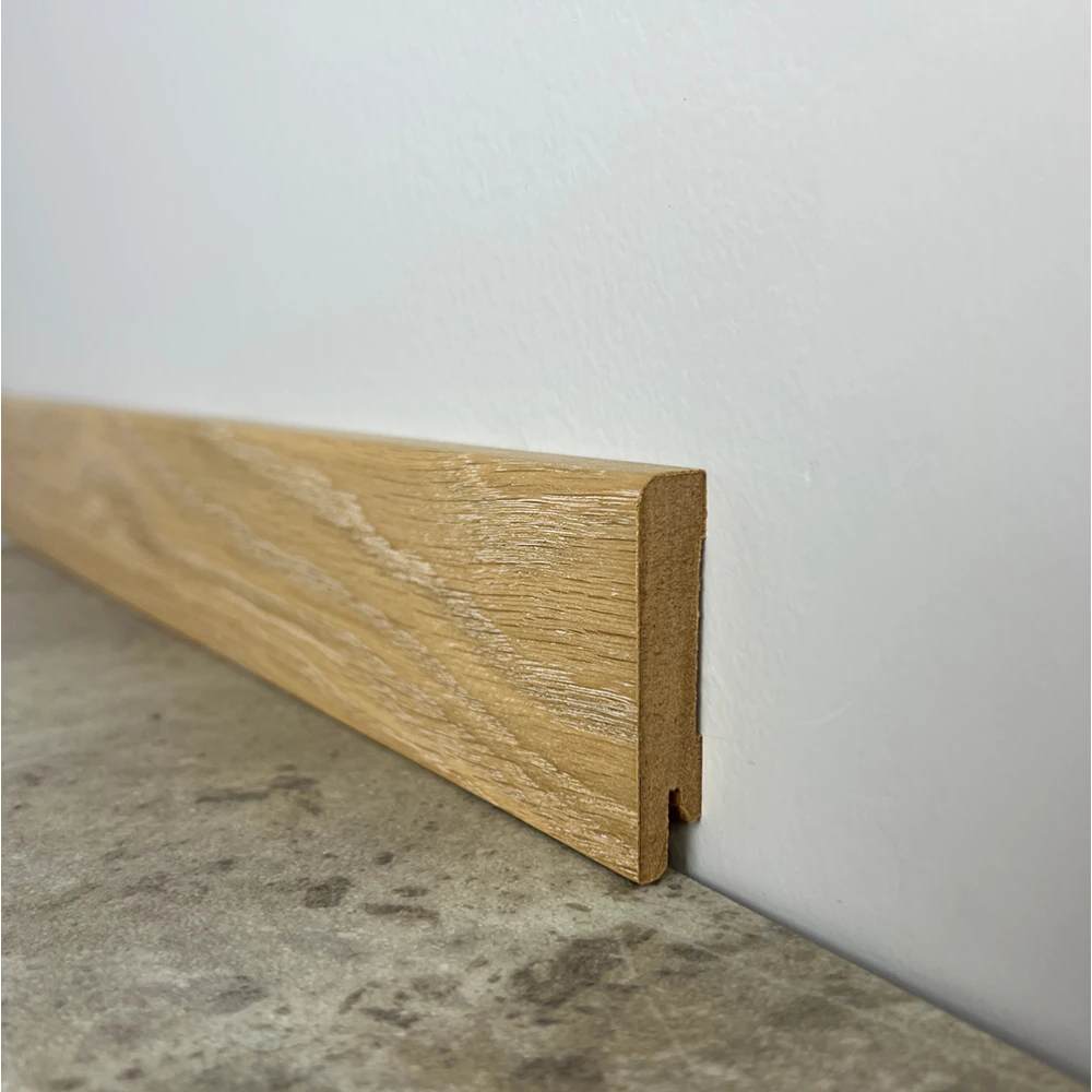 [woo:2005] Плінтус МДФ шпонований Дуб патина 60х12х2000 мм. MDF-D6008